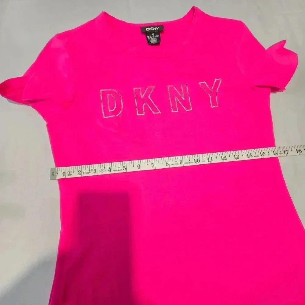 Bright Pink DKNY T-Shirt Dress - Casual & Stylish - Picture 9 of 14